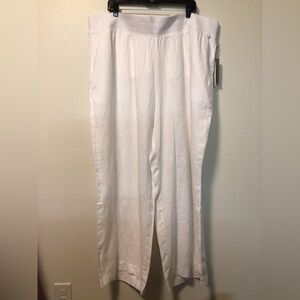 Soft surroundings women’s 3X 100% linen pull up pants travel vacation beach pant